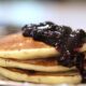 Lemon Poppy Seed Gluten Free Pancake with Blueberry Sauce