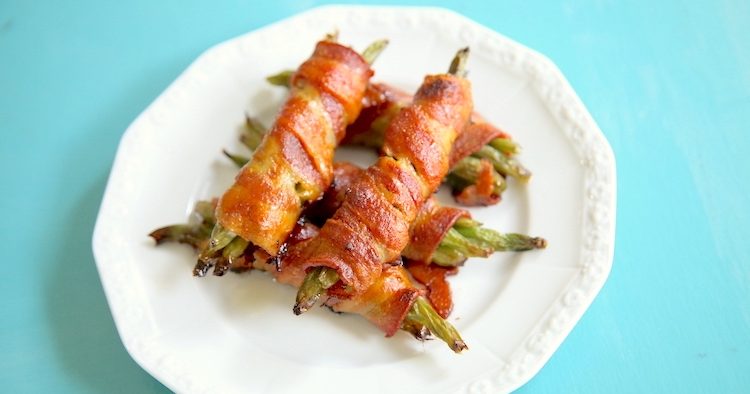 Maple Glazed Bacon Wrapped Green Beans Feature Photo
