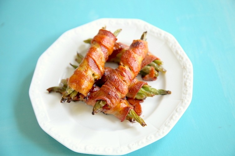 Maple Glazed Bacon Wrapped Green Beans Feature Photo