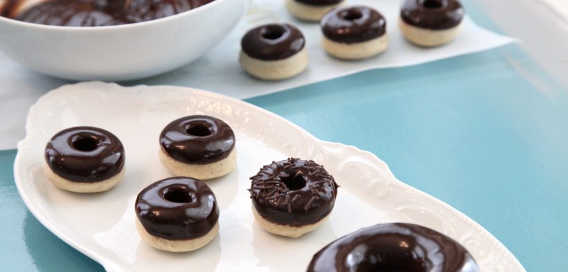 Vanilla Cake Donuts with Mocha Glaze