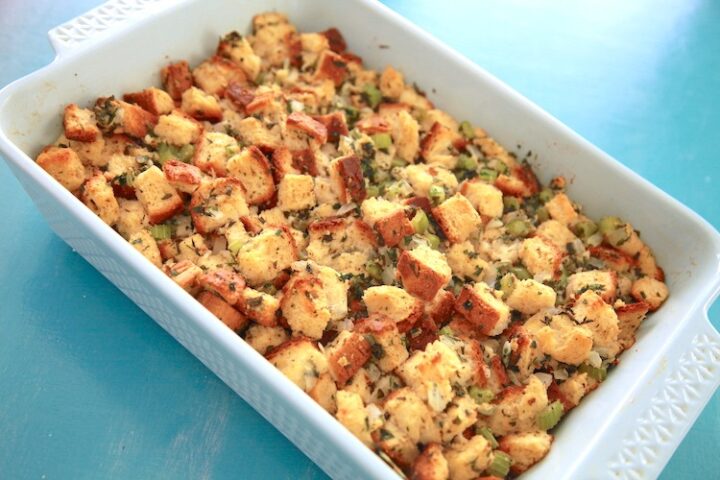 Traditional Gluten Free Thanksgiving Stuffing Feature Photo