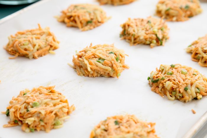 sweet potato and spice latkes