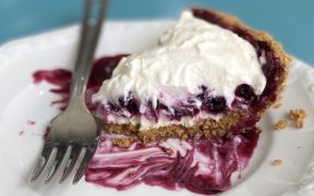 Blueberry Cardamom Cream Pie plated