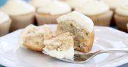 gluten and dairy free banana cupcakes with cream cheese frosting