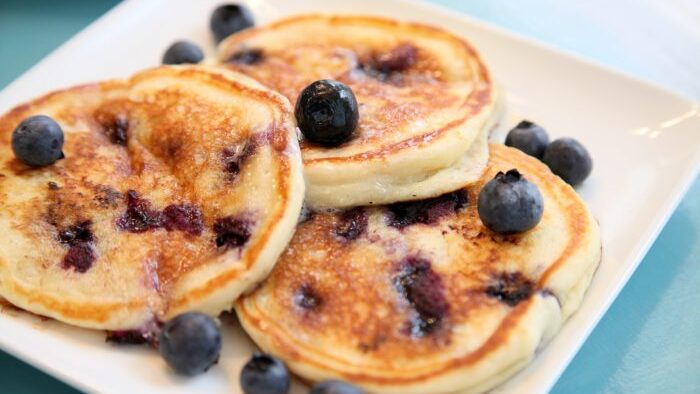 gluten free blueberry buttermilk pancakes