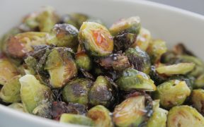 Harissa Maple Glazed Brussels Sprouts