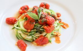 Zoodles with Easy Tomato and Basil Sauce