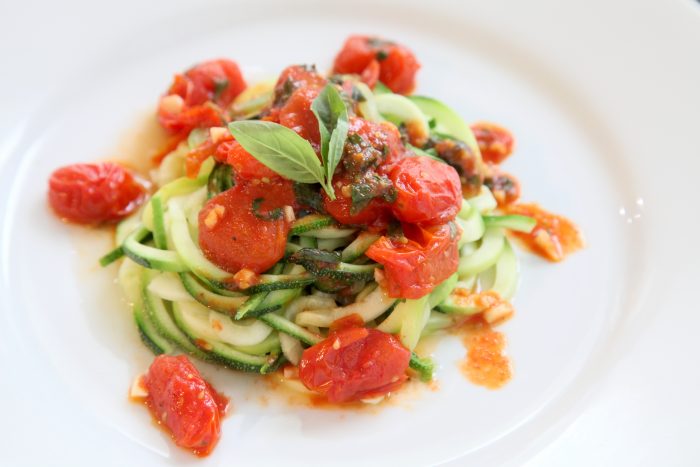 Zoodles with Easy Tomato and Basil Sauce