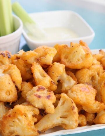 Baked Battered Buffalo Cauliflower