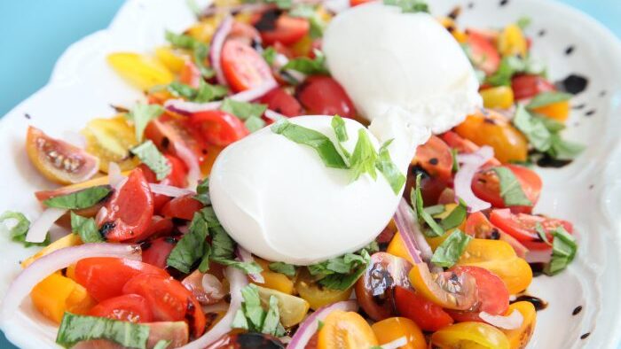 Buratta Salad plated