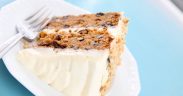 Gluten free carrot cake with maple cream frosting