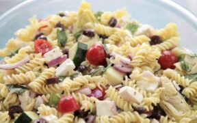 gluten free veggie feta pasta salad