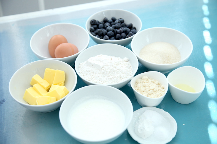Blueberry Muffin ingredients