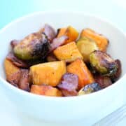 Sweet Potato, Brussels Sprouts & Bacon Sheet Pan