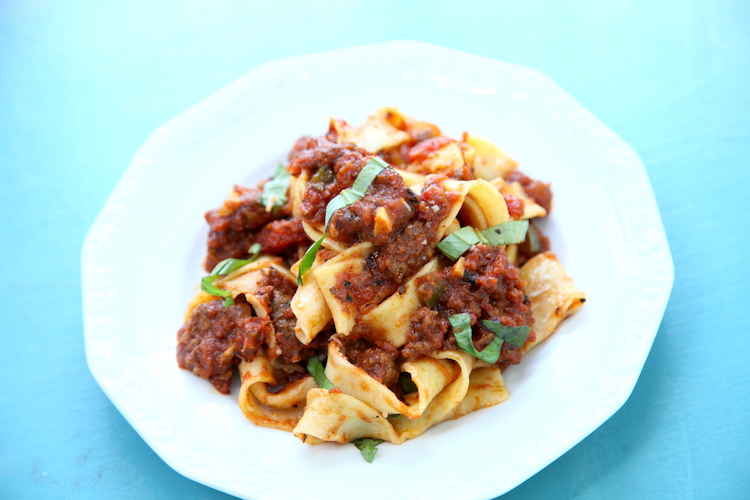 Pasta and Meat Sauce Plated