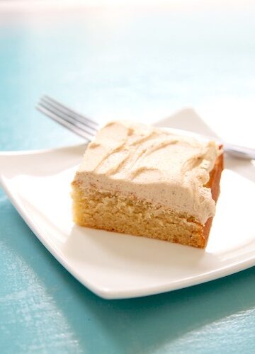 Eggnog Snacking Cake with Spiced Browned Butter Frosting