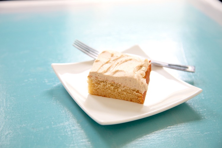 Eggnog Snacking Cake with Spiced Browned Butter Frosting