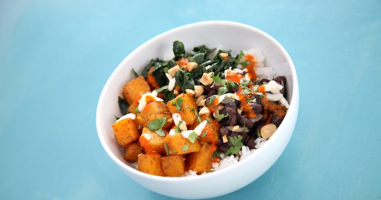 Butternut Squash, Black Beans & Greens Bowl Feature Photo