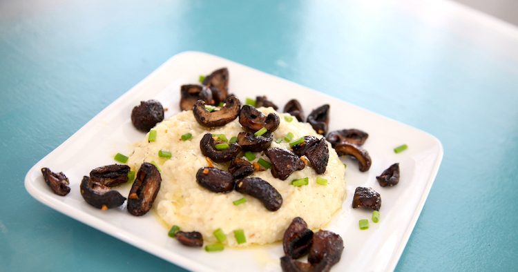 Goat Cheese Grits with Crispy Mushrooms feature photo