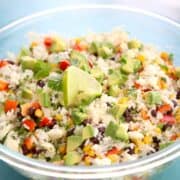 southwest rice salad feature image